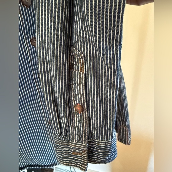 Boden Blue and White Striped Button Front Shirt Size 8 - Picture 6 of 8